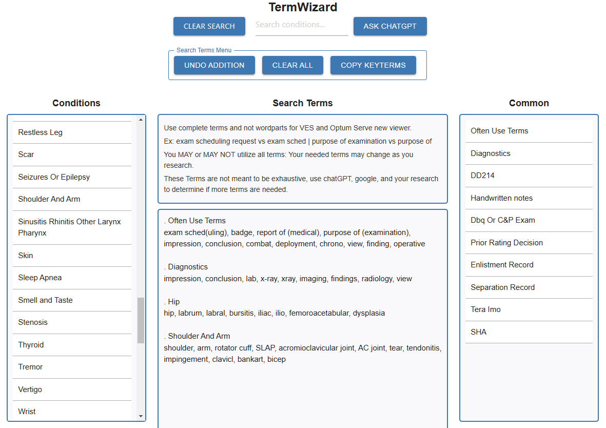 TermWizard Full Interface